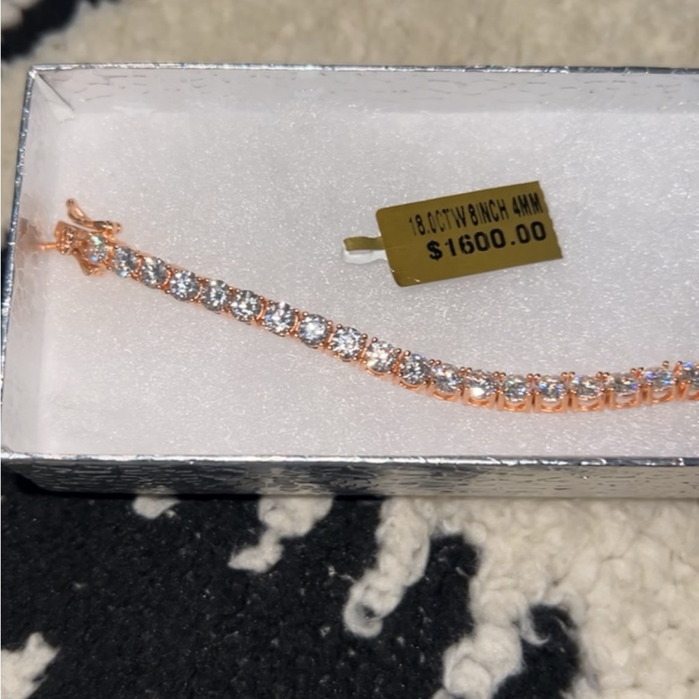 Elegant Rose Gold filled Moissanite Tennis Bracelet